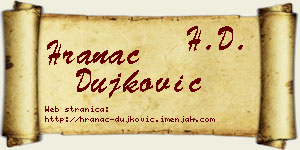 Hranac Dujković vizit kartica